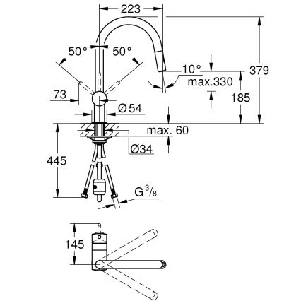 GROHE 32321DC2 - Dřezová baterie A nerez