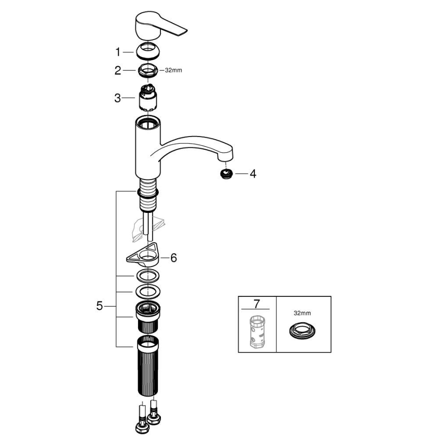 GROHE 324412432 - Dřezová baterie START 184 mm černá