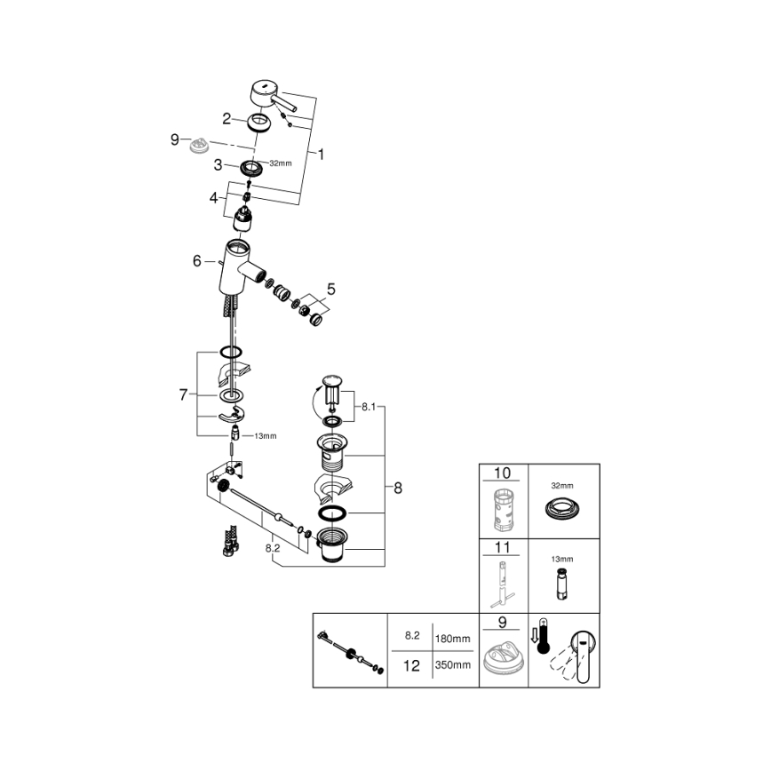 GROHE 32558000 - Bidetová baterie FEEL DN 15 lesklý chrom