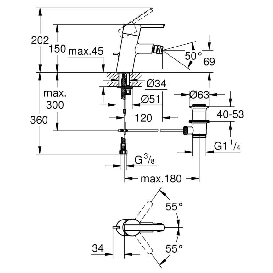 GROHE 32558000 - Bidetová baterie FEEL DN 15 lesklý chrom