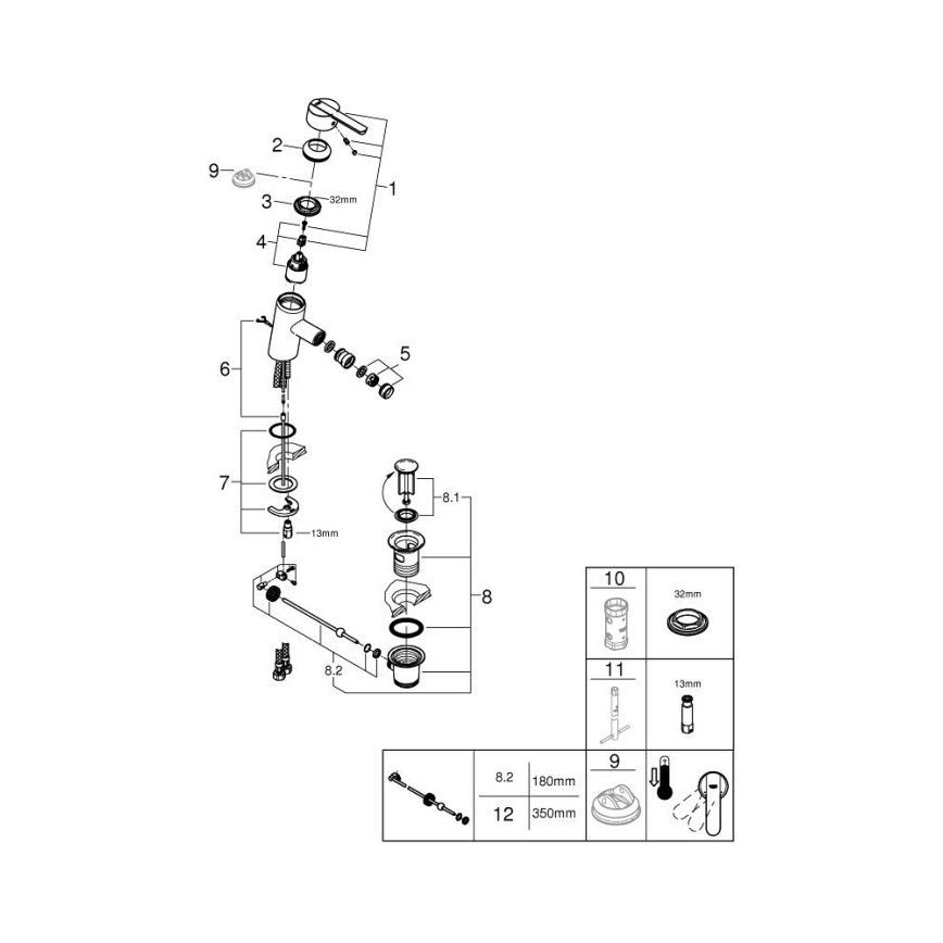 GROHE 32558000 - Bidetová baterie FEEL DN 15 lesklý chrom
