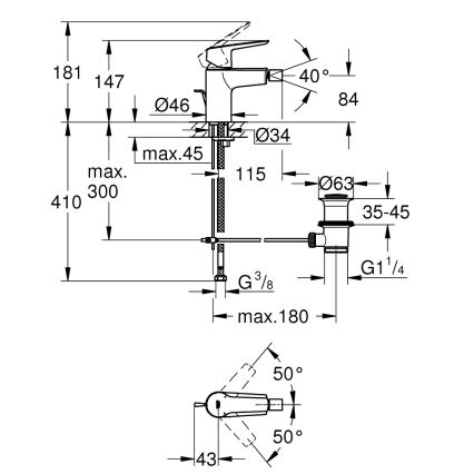 GROHE 325602432 - Bidetová baterie START velikost S černá
