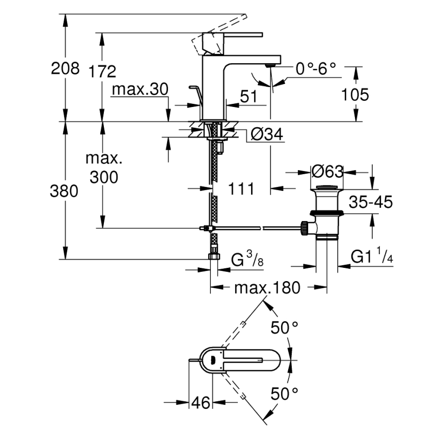 GROHE 32612003 - Umyvadlová baterie PLUS velikost S lesklý chrom