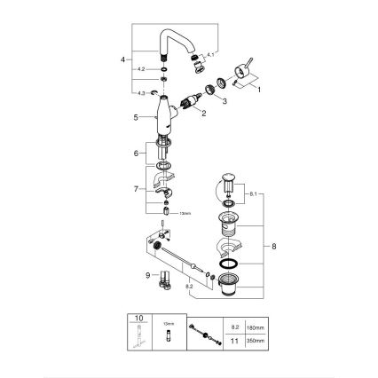 GROHE 32628AL1 - Umyvadlová baterie ESSENCE velikost L grafit