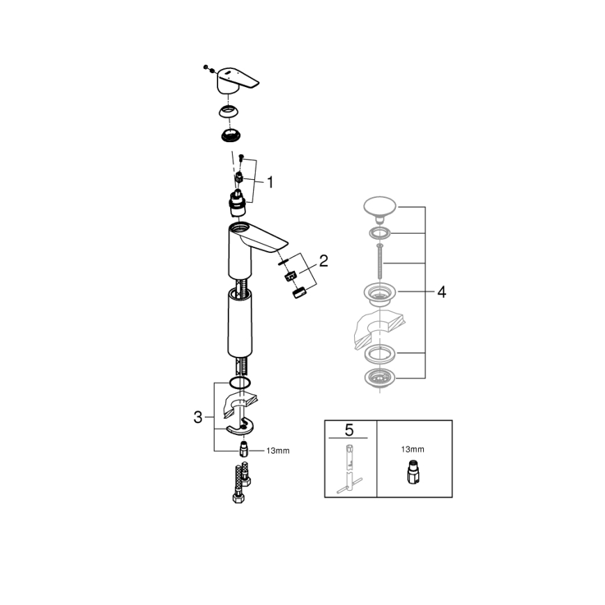 GROHE 32860001 - Umyvadlová baterie BAUEDGE 304 mm lesklý chrom