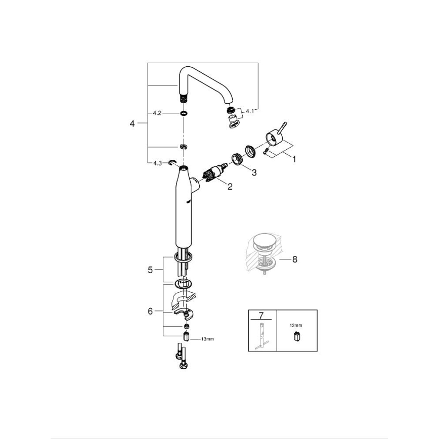GROHE 32901DL1 - Umyvadlová baterie ESSENCE velikost XL bronzová