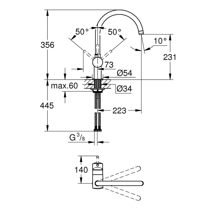 GROHE 32917GN0 - Dřezová baterie A zlatá