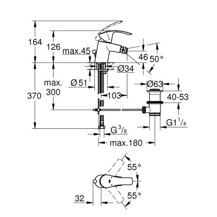 GROHE 32929002 - Bidetová baterie EUROSMART velikost S lesklý chrom