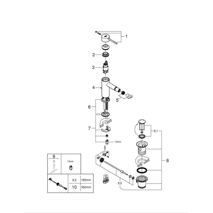 GROHE 32935AL1 - Bidetová baterie ESSENCE velikost S grafit