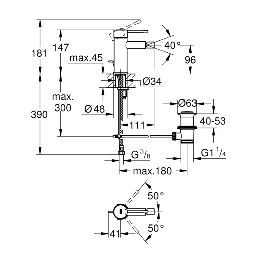GROHE 32935GN1 - Bidetová baterie ESSENCE DN 15 velikost S zlatá