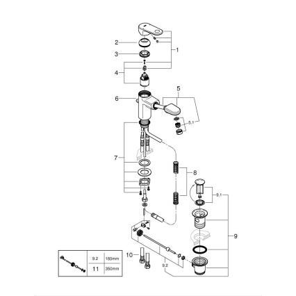 GROHE 33155002 - Umyvadlová baterie EUROPLUS DN 15 lesklý chrom