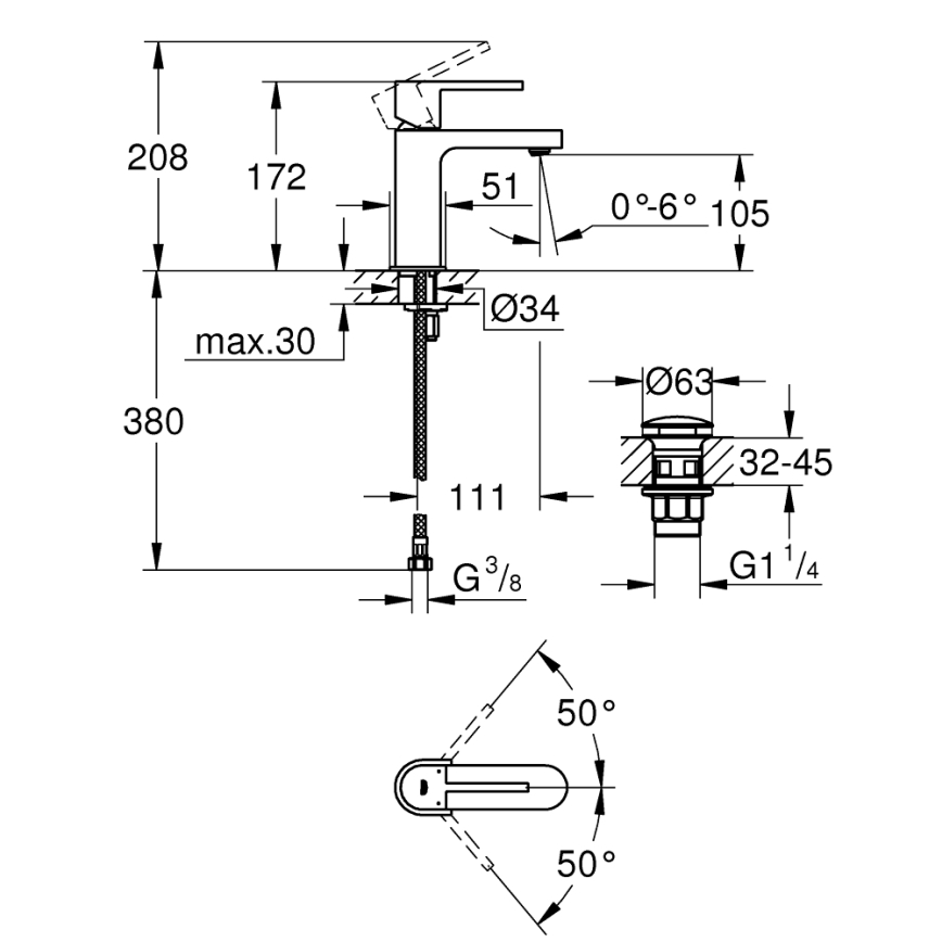 GROHE 33163003 - Umyvadlová baterie PLUS 172 mm lesklý chrom