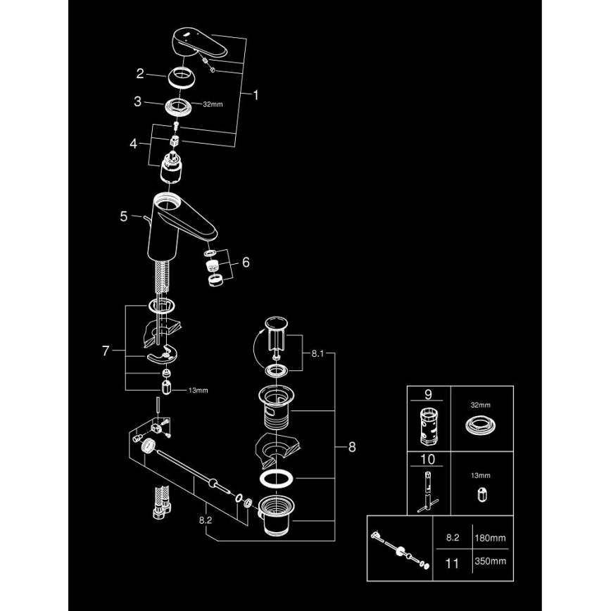 GROHE 3319020E - Umyvadlová baterie EURODISC COSMOPOLITAN velikost S chrom