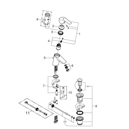 GROHE 33265002 - Umyvadlová baterie EUROSMART DN 15 velikost S lesklý chrom