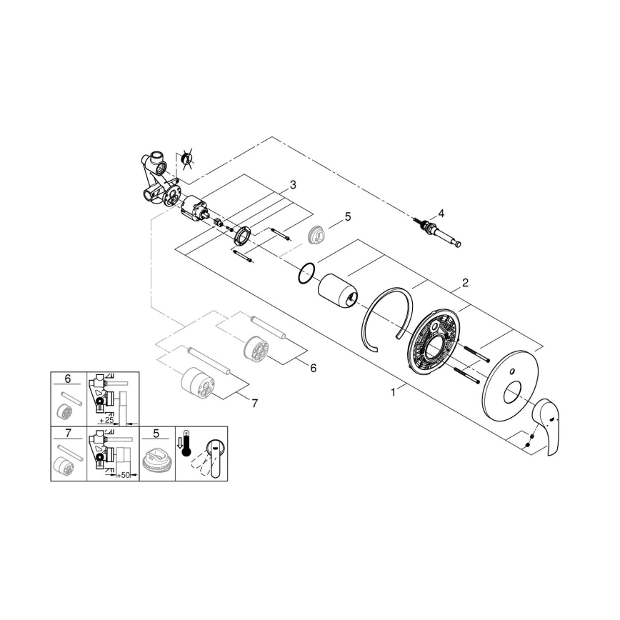 GROHE 33305002 - Vanová baterie DN 15 lesklý chrom