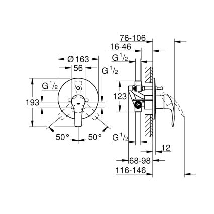 GROHE 33305002 - Vanová baterie DN 15 lesklý chrom