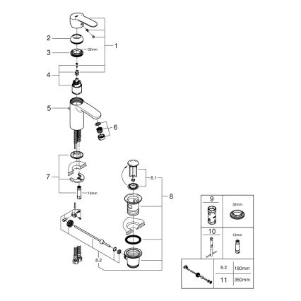 GROHE 3355220E - Umyvadlová baterie EUROSTYLE COSMOPOLITAN lesklý chrom