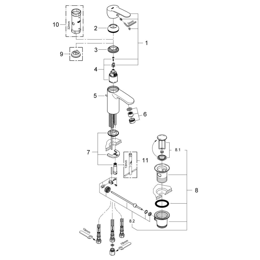 GROHE 33561002 - Umyvadlová baterie EUROSTYLE COSMOPOLITAN DN 15 lesklý chrom