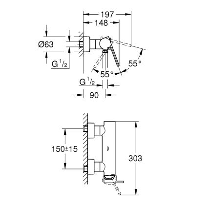 GROHE 33577003 - Sprchová baterie PLUS DN 15 lesklý chrom