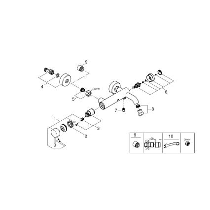 GROHE 33624DL1 - Vanová baterie ESSENCE 193 mm broušená měděná