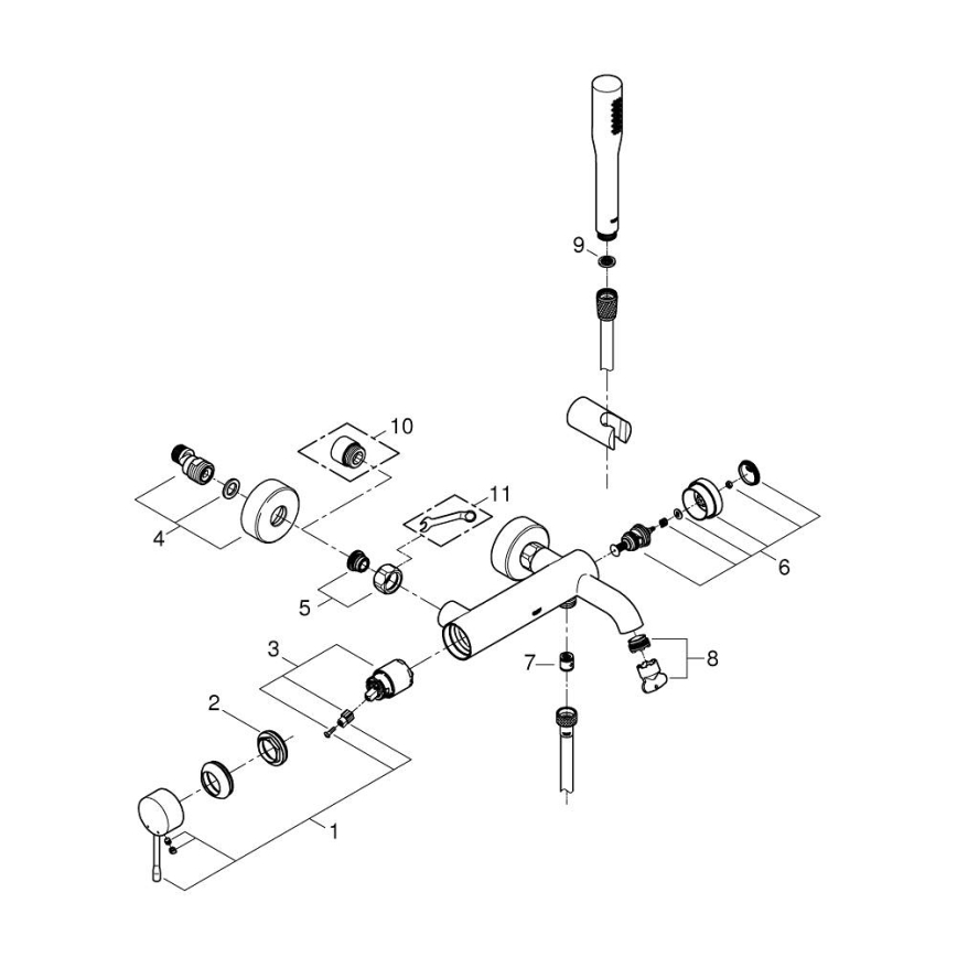 GROHE 33628001 - Vanová baterie ESSENCE DN 15 lesklý chrom