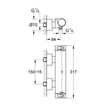 GROHE 34169001 - Termostatická sprchová baterie GROHTHERM 2000 DN 15 chrom