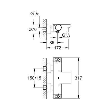 GROHE 34174001 - Termostatická vanová baterie GROHTHERM 2000 172 mm lesklý chrom