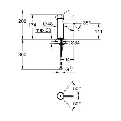 GROHE 34294001 - Umyvadlová baterie ESSENCE DN 15 lesklý chrom