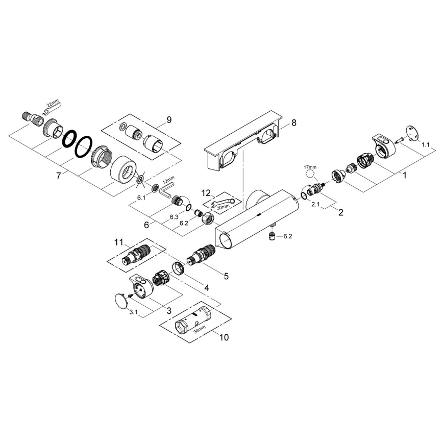 GROHE 34469001 - Termostatická sprchová baterie GROHTHERM 2000 DN 15 chrom