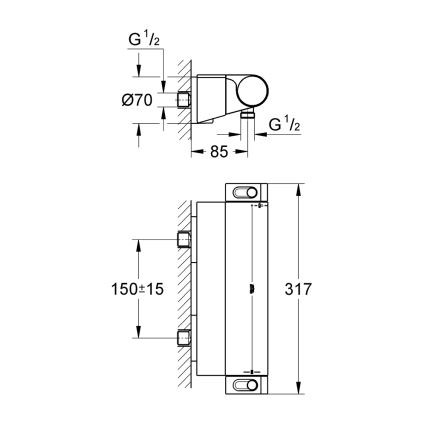 GROHE 34469001 - Termostatická sprchová baterie GROHTHERM 2000 DN 15 chrom