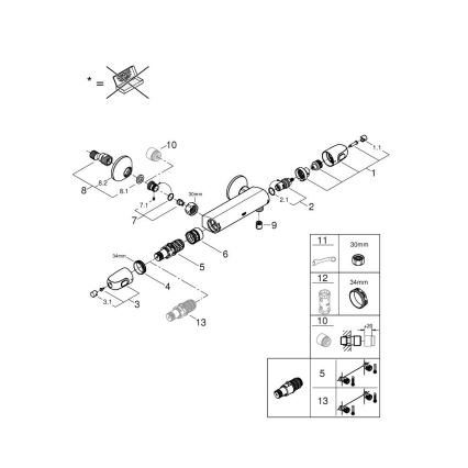 GROHE 34550000 - Termostatická sprchová baterie GROHTHERM 1000 DN 15 chrom