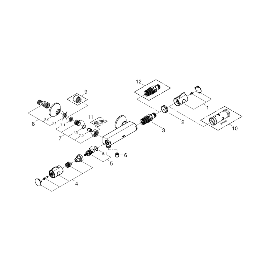 GROHE 34558000 - Termostatická sprchová baterie GROHTHERM 800 DN 15 lesklý chrom