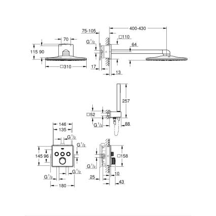 GROHE 34712000 - Sprchový set SMARTCONTROL 310 × 310 mm lesklý chrom