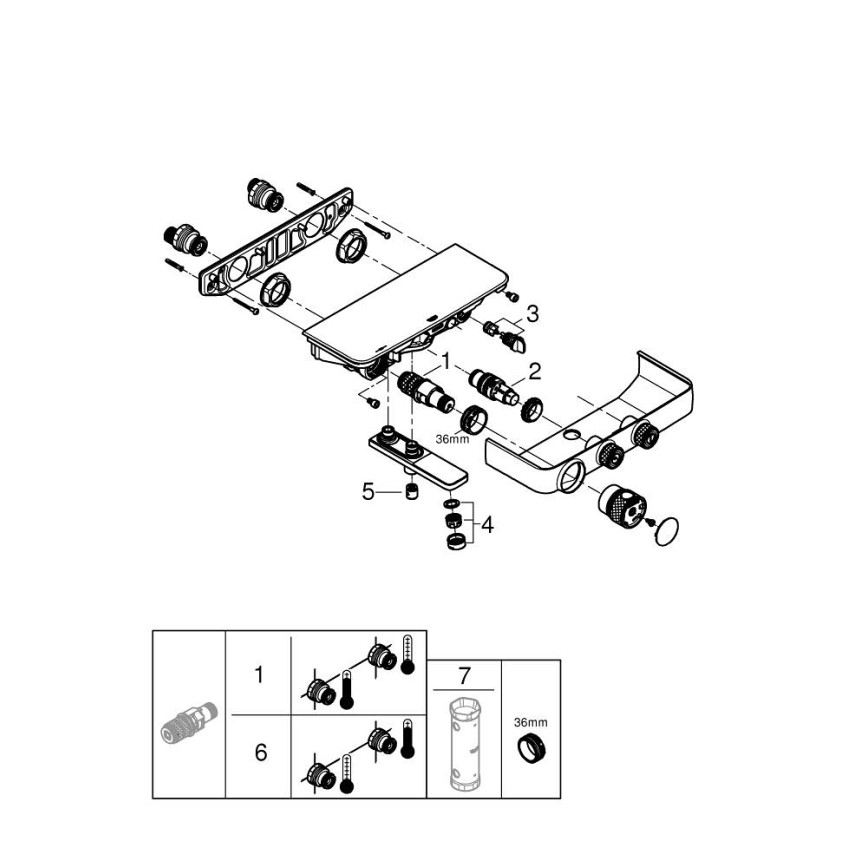 GROHE 34718000 - Termostatická vanová baterie GROHTHERM SMARTCONTROL 12” chrom