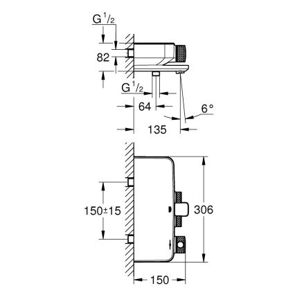 GROHE 34718000 - Termostatická vanová baterie GROHTHERM SMARTCONTROL 12” chrom
