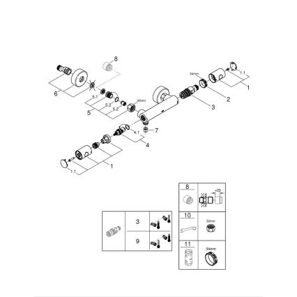 GROHE 34765000-Termostatická sprchová baterie GROHTHERM COSMOPOLITAN DN 15 chrom