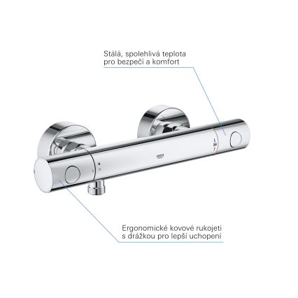 GROHE 34765000-Termostatická sprchová baterie GROHTHERM COSMOPOLITAN DN 15 chrom