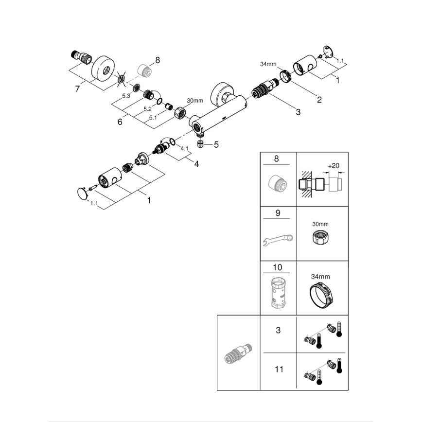 GROHE 34773000 - Termostatická sprchová baterie PRECISION GET DN 15 lesklý chrom