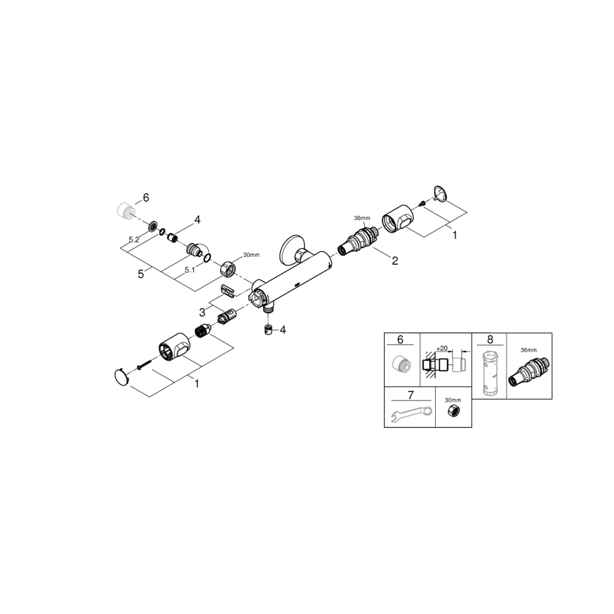 GROHE 34799000 - Termostatická sprchová baterie PRECISION FLOW DN 15 chrom