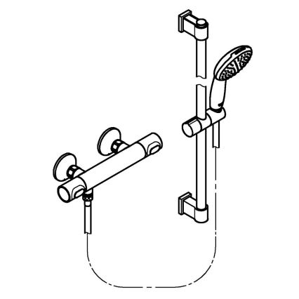 GROHE 34800001 - Sprchová sada s termostatickou baterií PRECISION FLOW 600 mm lesklý chrom