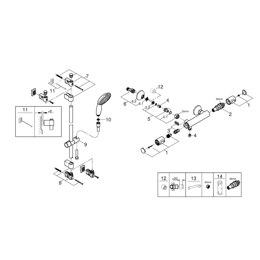 GROHE 34805001 - Sprchová sada s termostatickou baterií PRECISION FLOW DN 15 lesklý chrom