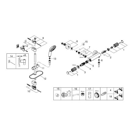 GROHE 34853001 - Sprchová sada s termostatickou baterií PRECISION FEEL+ 90 cm lesklý chrom