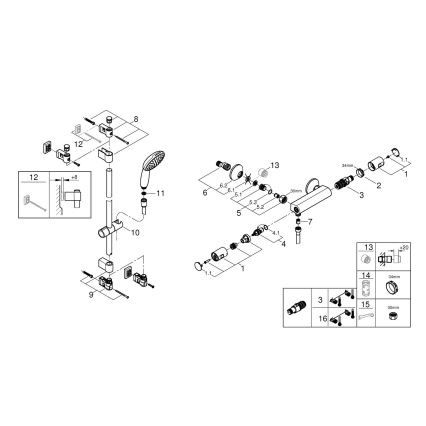 GROHE 34854001 - Sprchová sada s termostatickou baterií PRECISION START 900 mm lesklý chrom