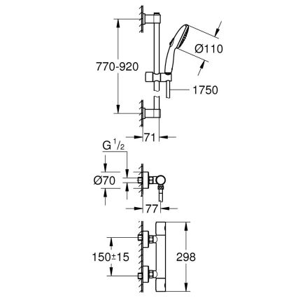 GROHE 34857000 - Sprchová sada s termostatickou baterií PRECISION GET 12” lesklý chrom
