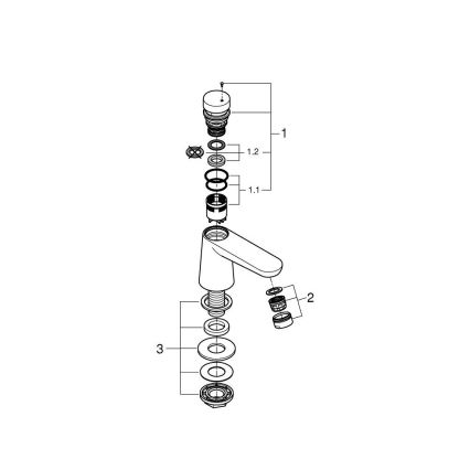 GROHE 36265000-Samouzávěrný stojánkový ventil EUROECO COSMOPOLITAN T DN 15 chrom