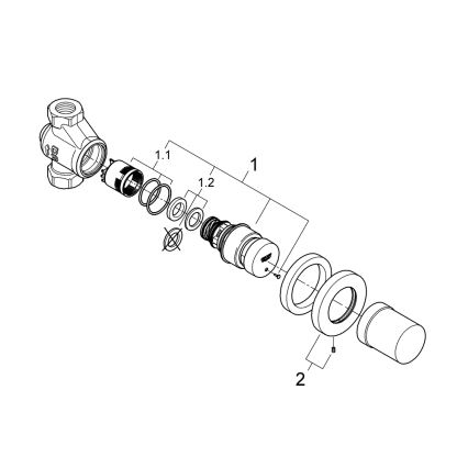 GROHE 36268000-Samouzavírací průchodný ventil EUROECO COSMOPOLITAN T DN 15 chrom