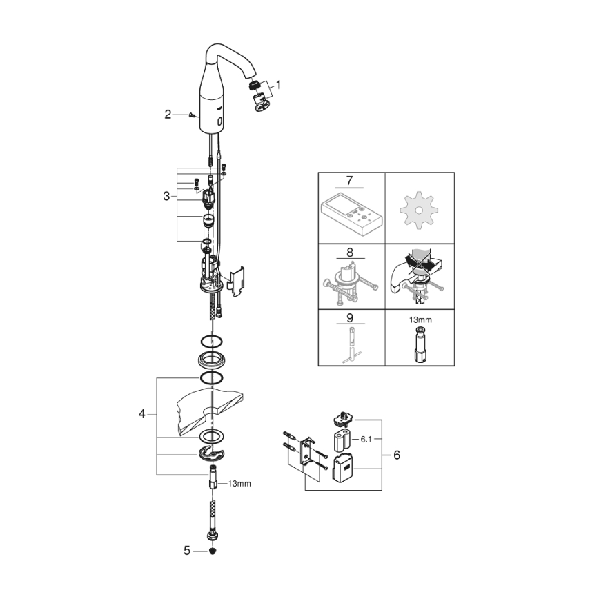 GROHE 36446000 - Infra elektronická baterie ESSENCE E lesklý chrom