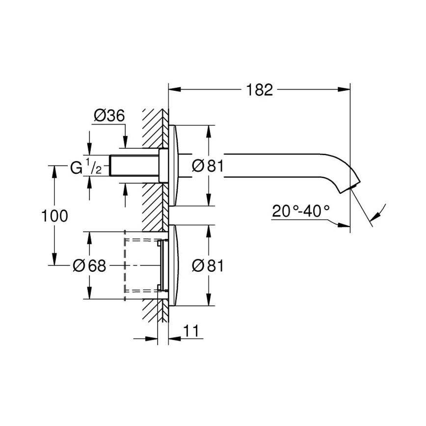 GROHE 36447000 - Infra elektronická baterie ESSENCE E 182 mm lesklý chrom
