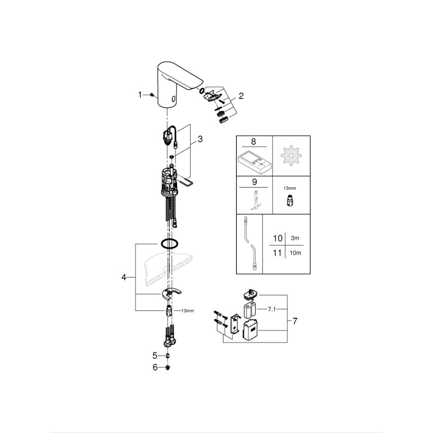 GROHE 36452000 - Infra elektronická umyvadlová baterie BAU COSMOPOLITAN E chrom