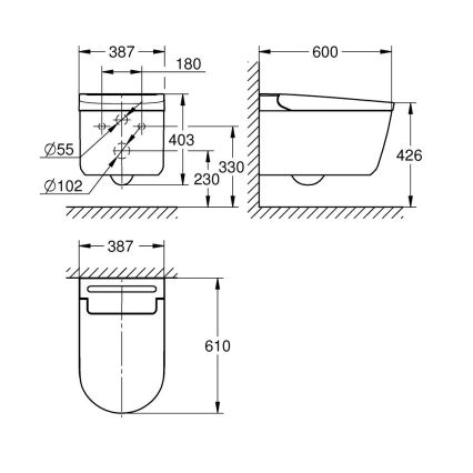 GROHE 36507SH0 - Sprchová toaleta SENSIA 600 × 387 × 403 mm keramika/bílá